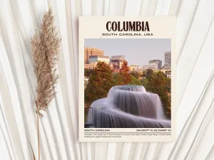 Columbia Vintage Wall Art, South Carolina, USA
