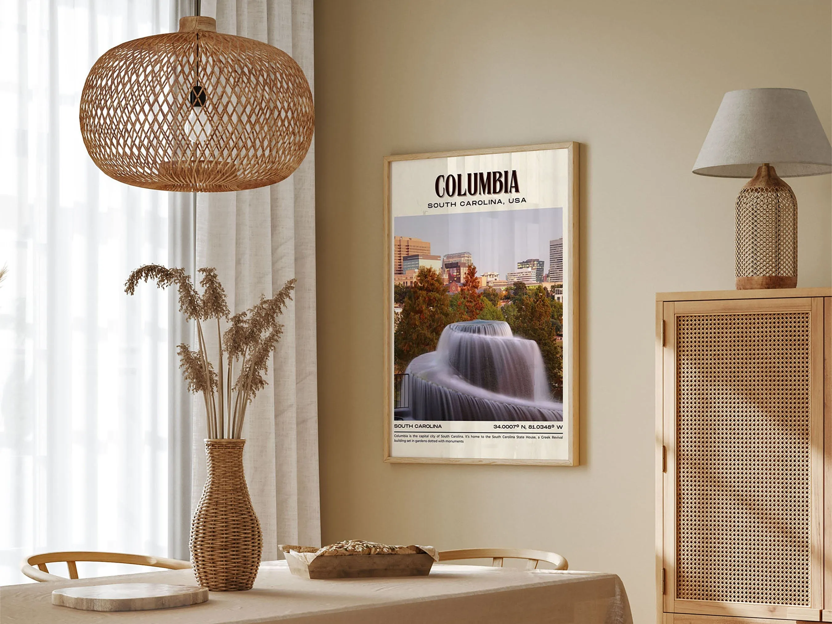 Columbia Vintage Wall Art, South Carolina, USA