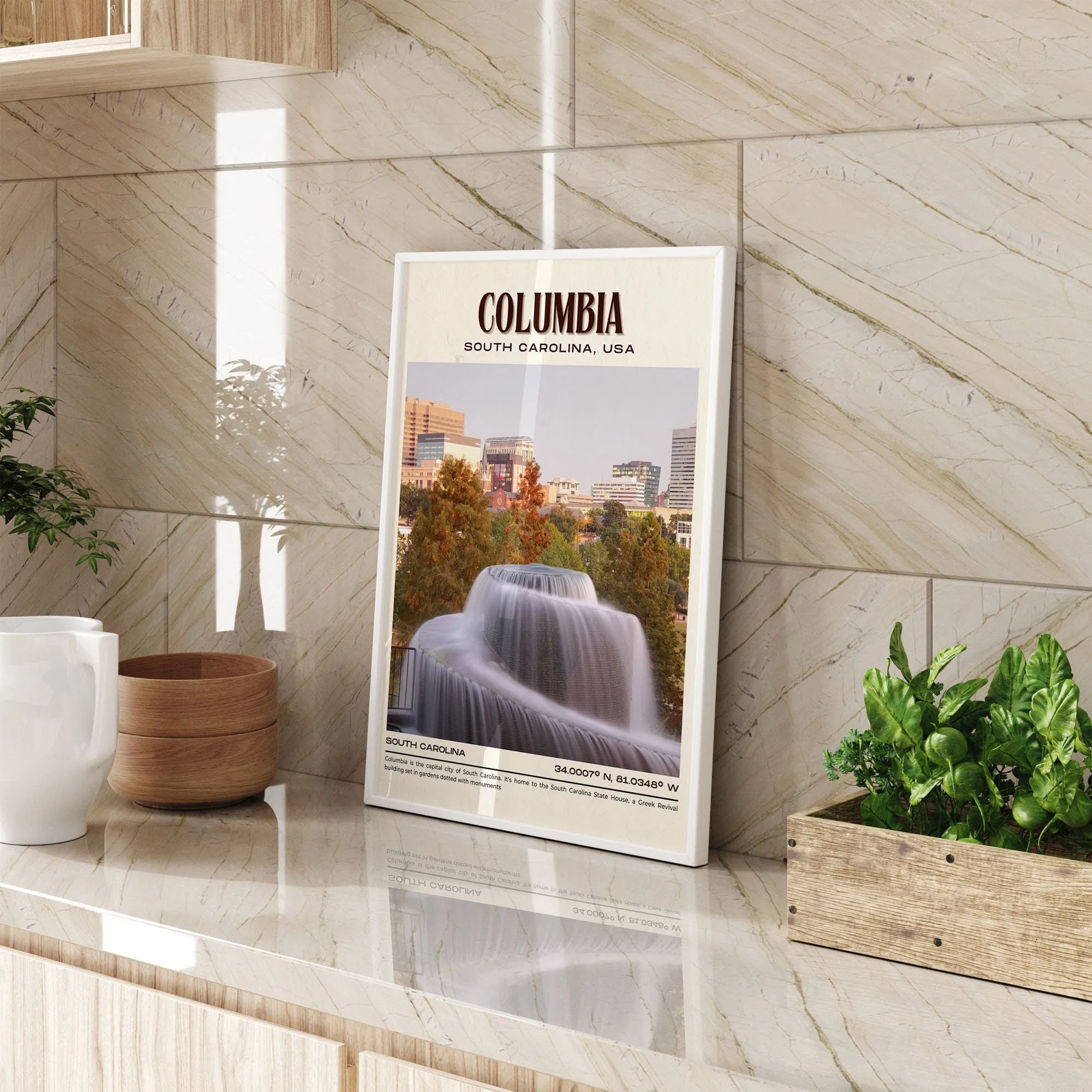 Columbia Vintage Wall Art, South Carolina, USA