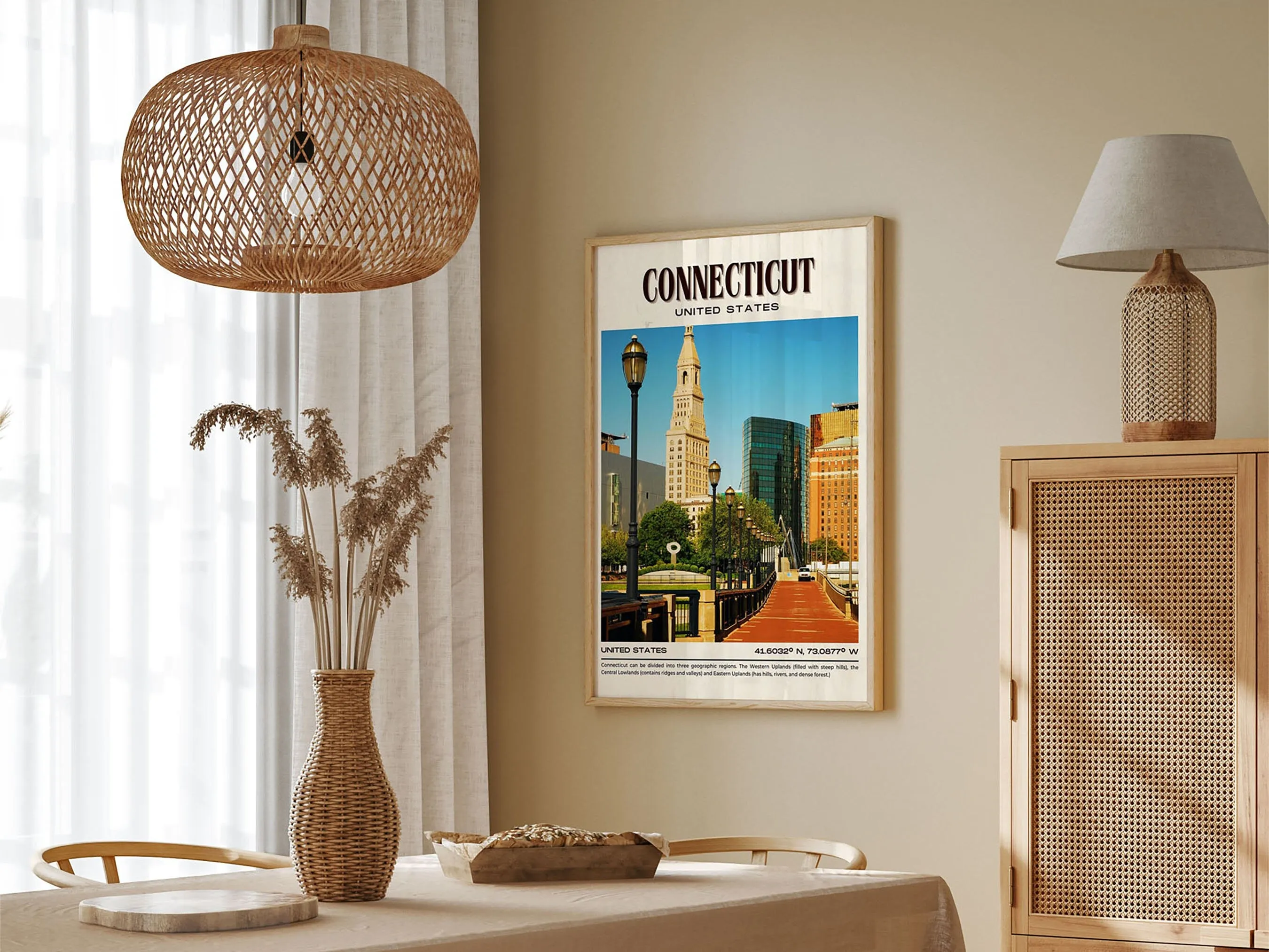 Connecticut Vintage Wall Art, USA
