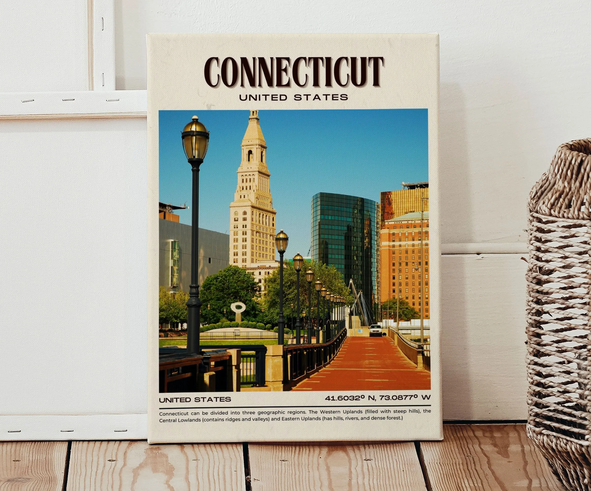 Connecticut Vintage Wall Art, USA