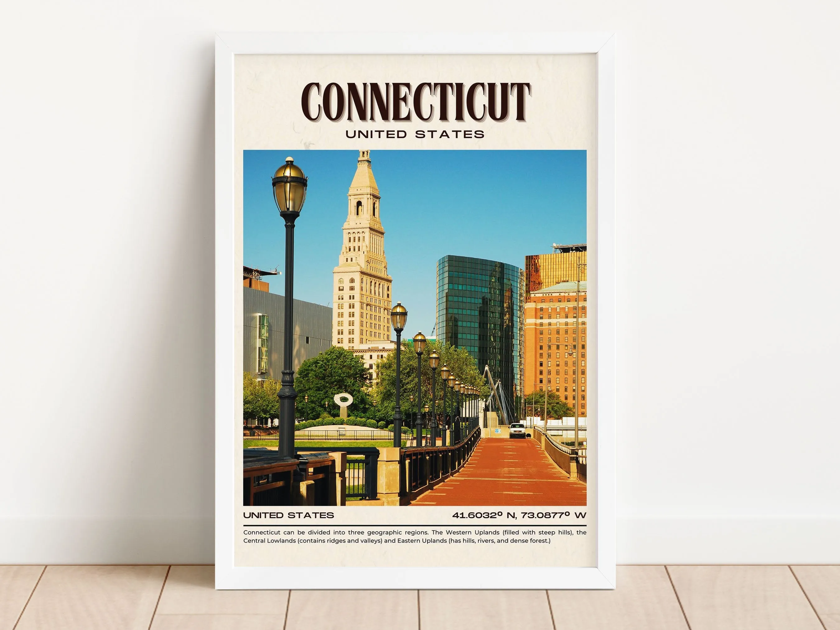 Connecticut Vintage Wall Art, USA