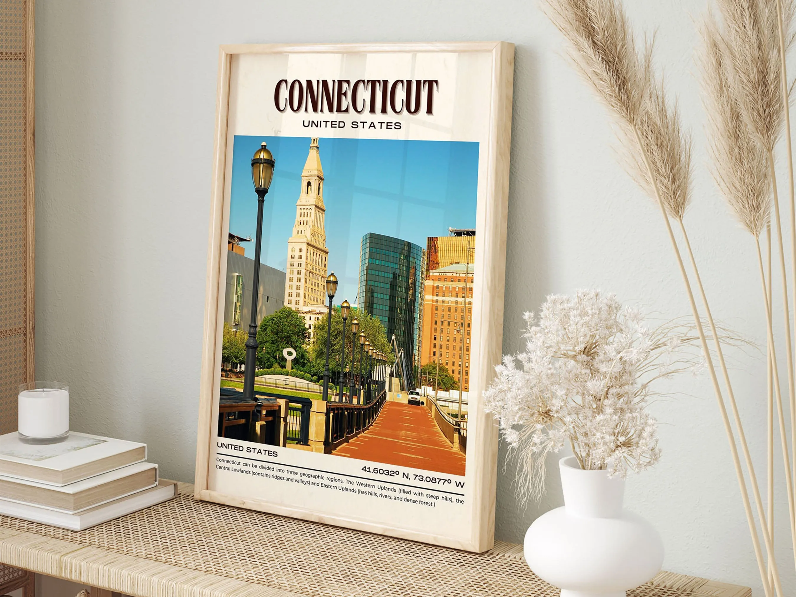 Connecticut Vintage Wall Art, USA