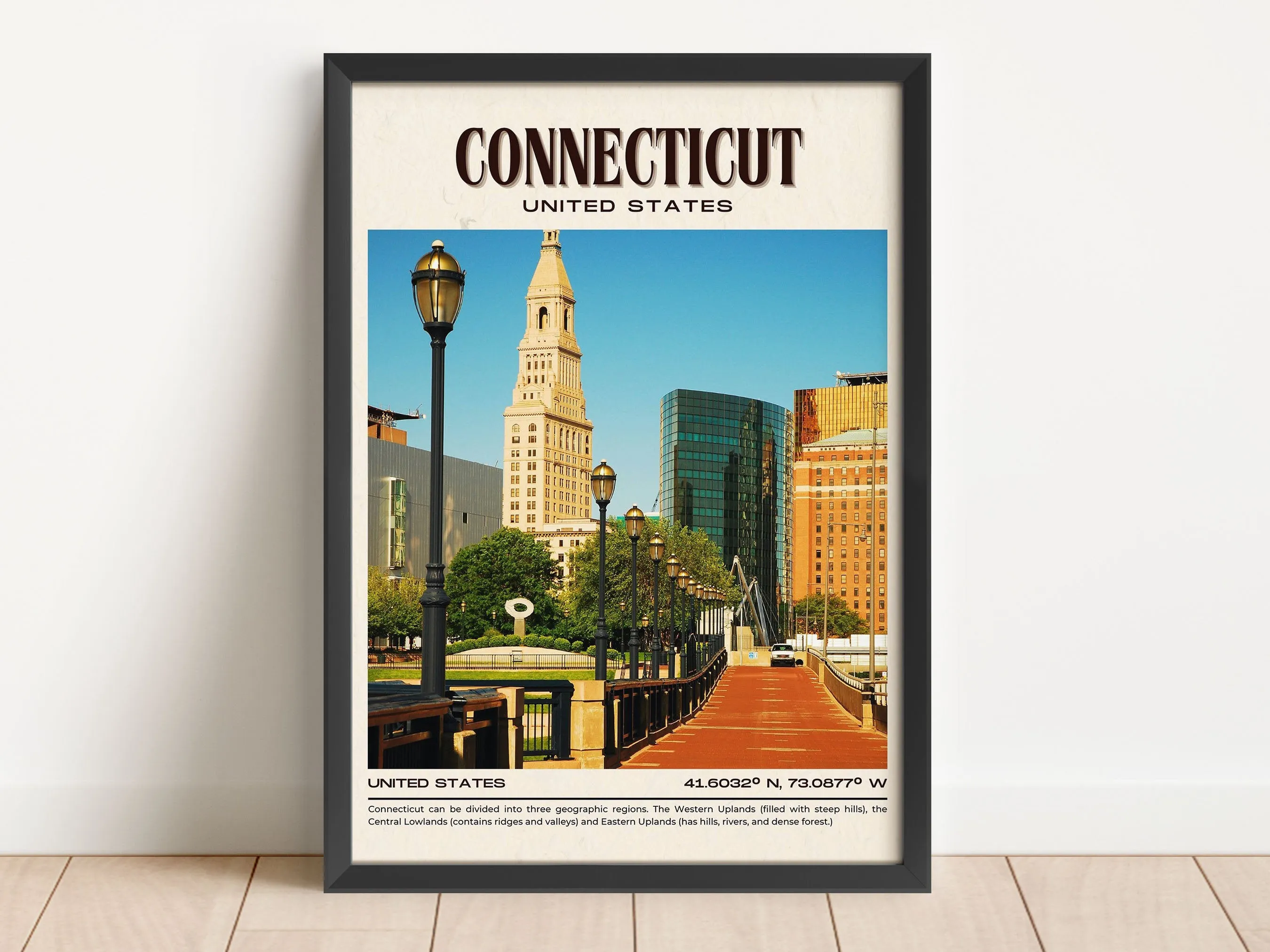 Connecticut Vintage Wall Art, USA