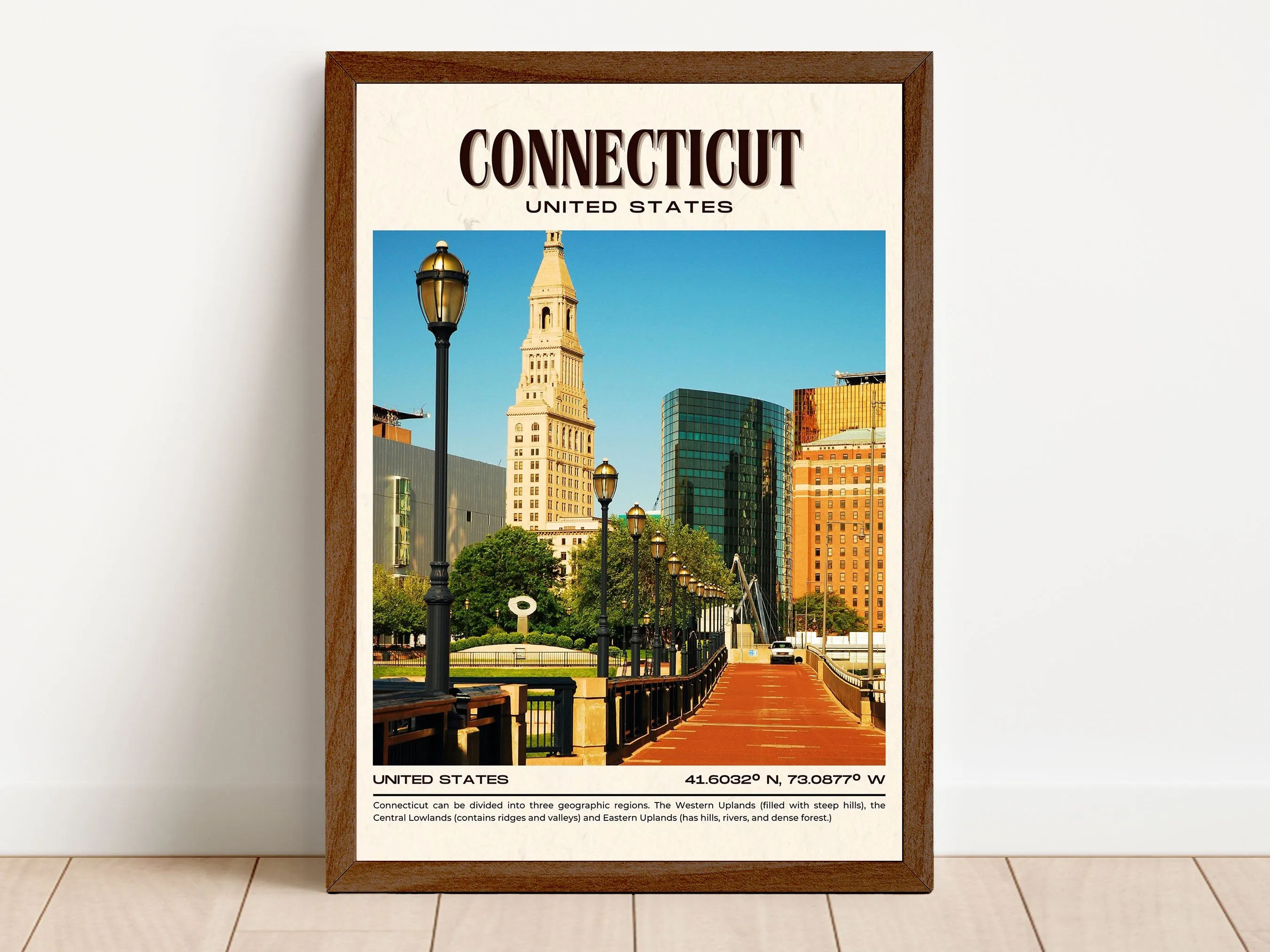 Connecticut Vintage Wall Art, USA