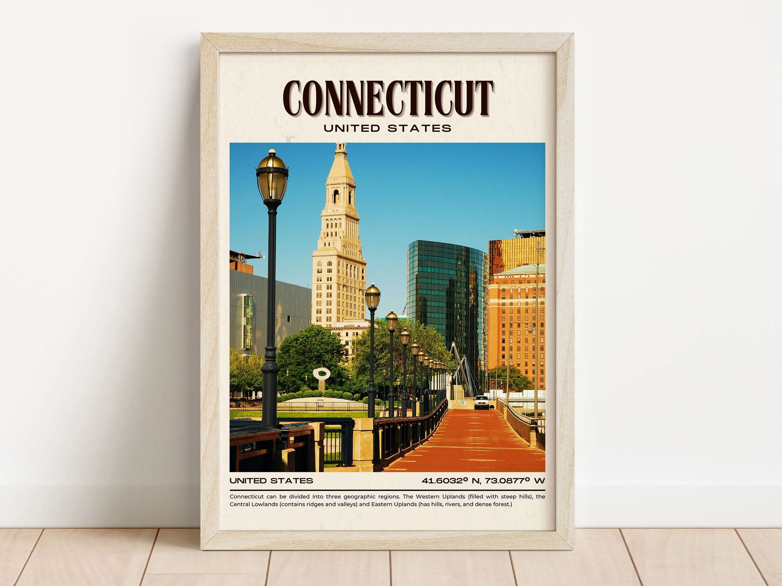 Connecticut Vintage Wall Art, USA