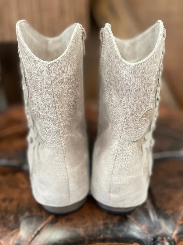 Cream Brillo Ankle Boot with Gold Glitter Inlay