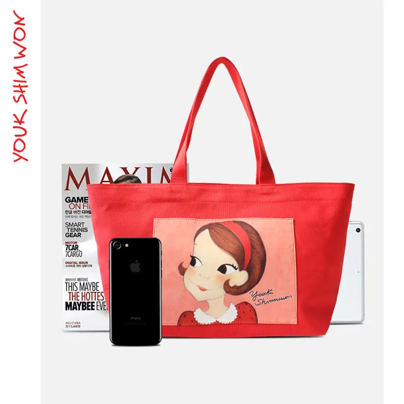 Cute Ria Medium Red Tote Bag