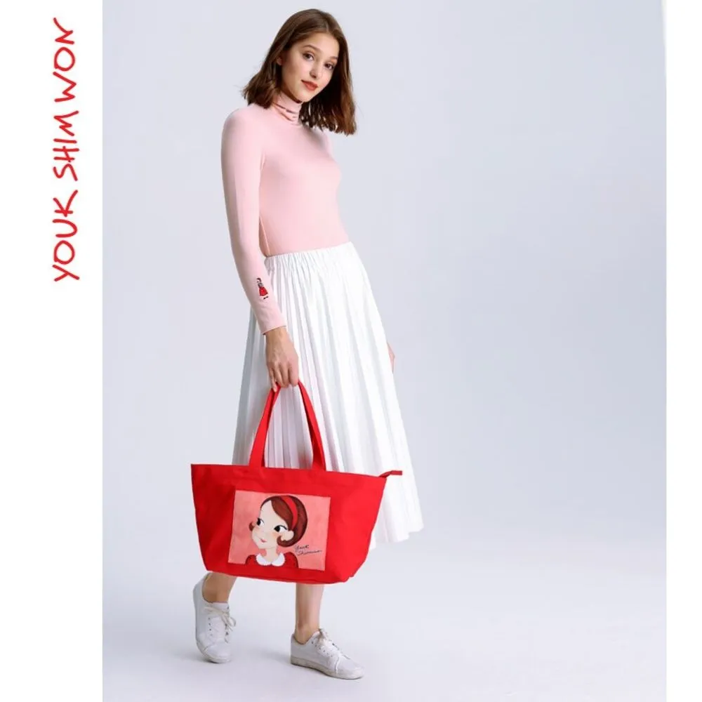 Cute Ria Medium Red Tote Bag