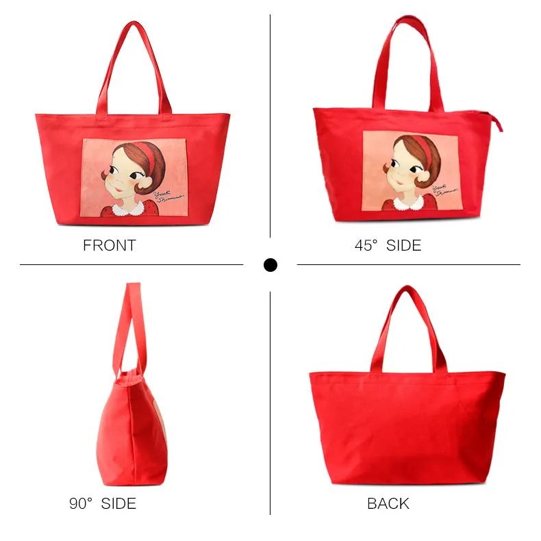 Cute Ria Medium Red Tote Bag