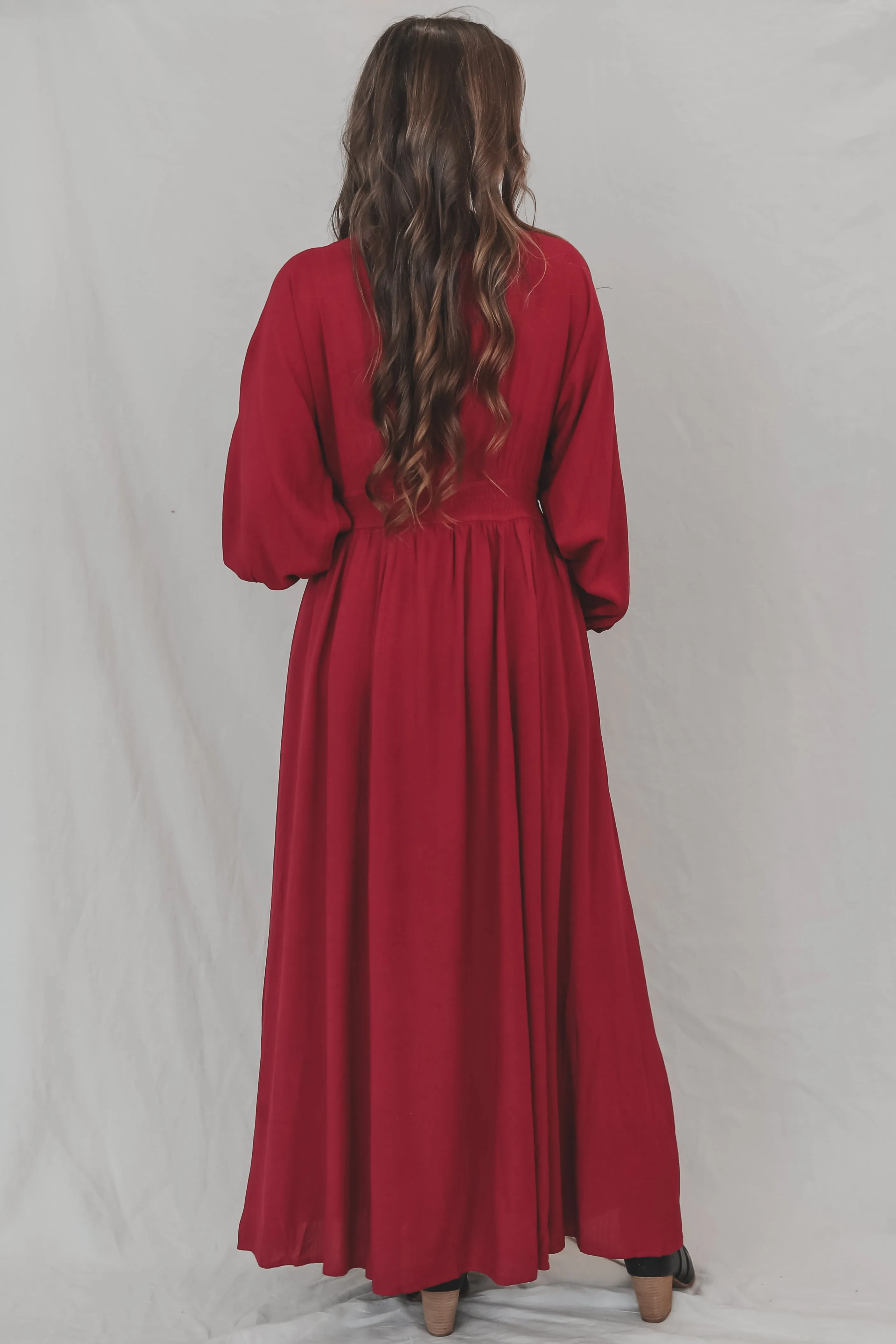 DEAL All So Free Of The People Wine Maxi Dress