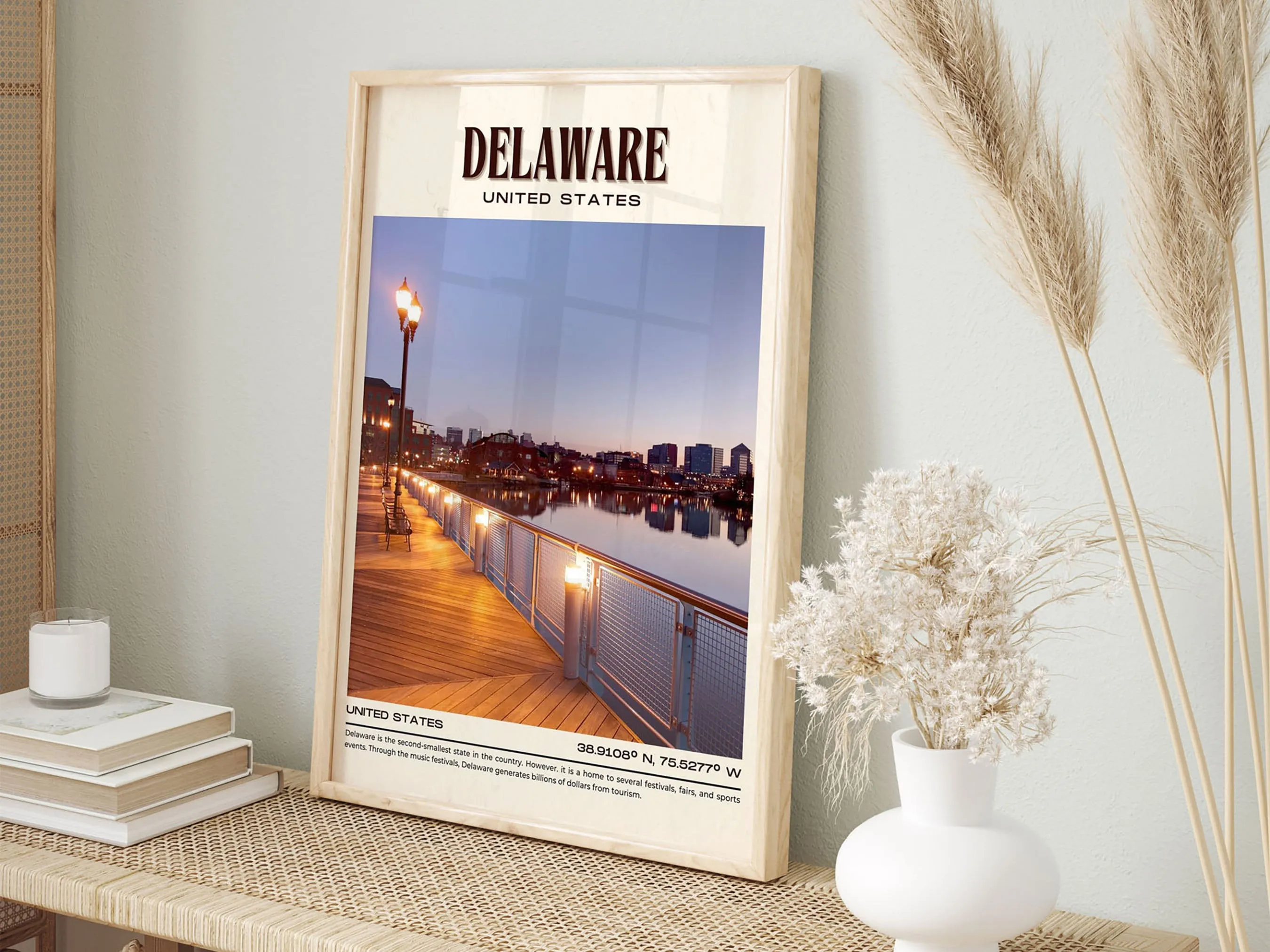 Delaware Vintage Wall Art, USA
