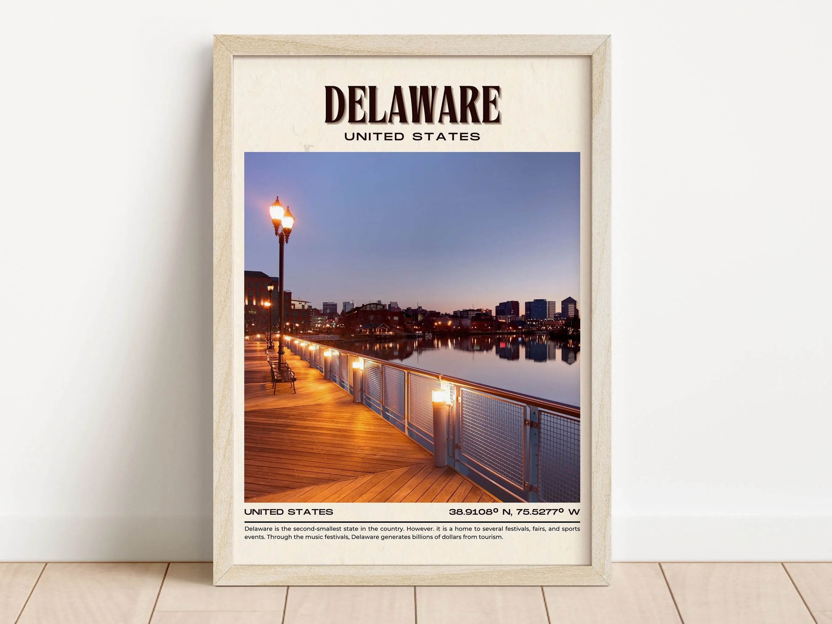 Delaware Vintage Wall Art, USA