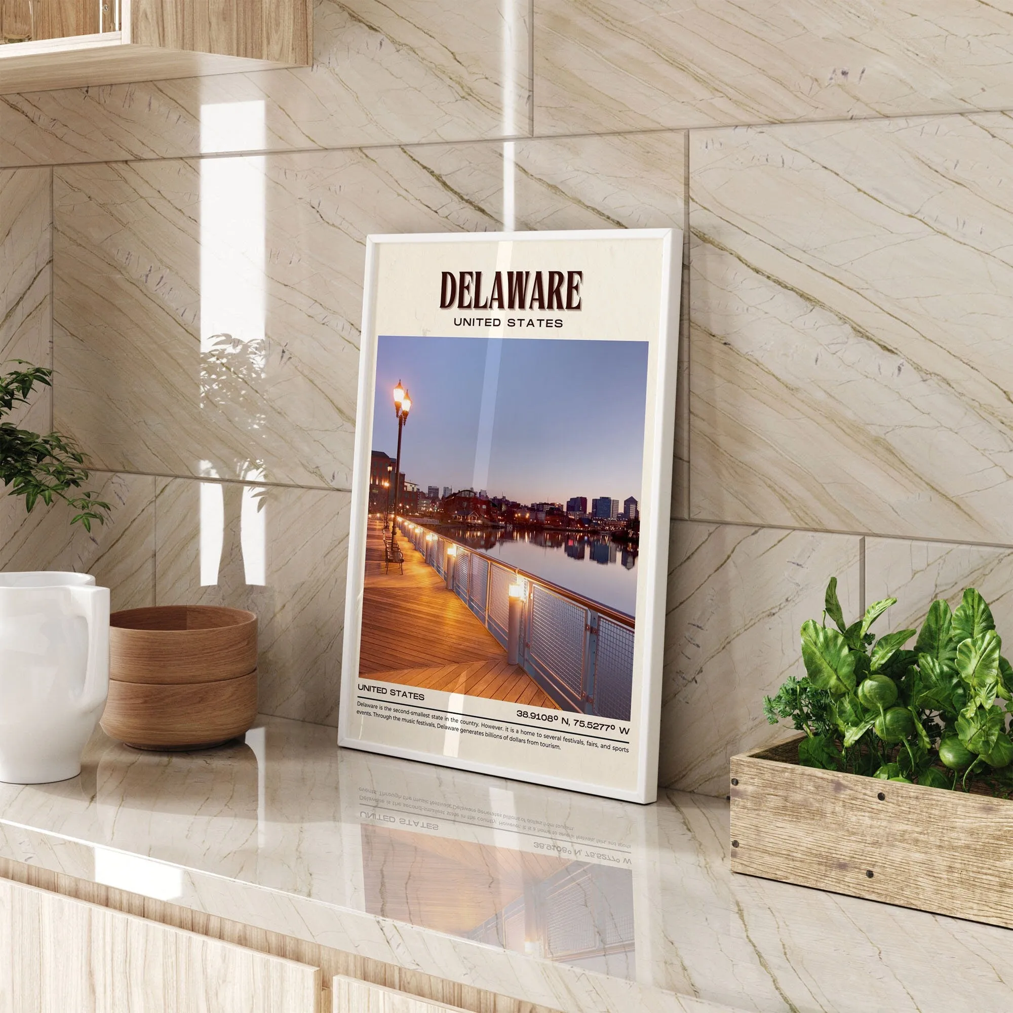 Delaware Vintage Wall Art, USA