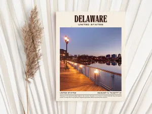 Delaware Vintage Wall Art, USA