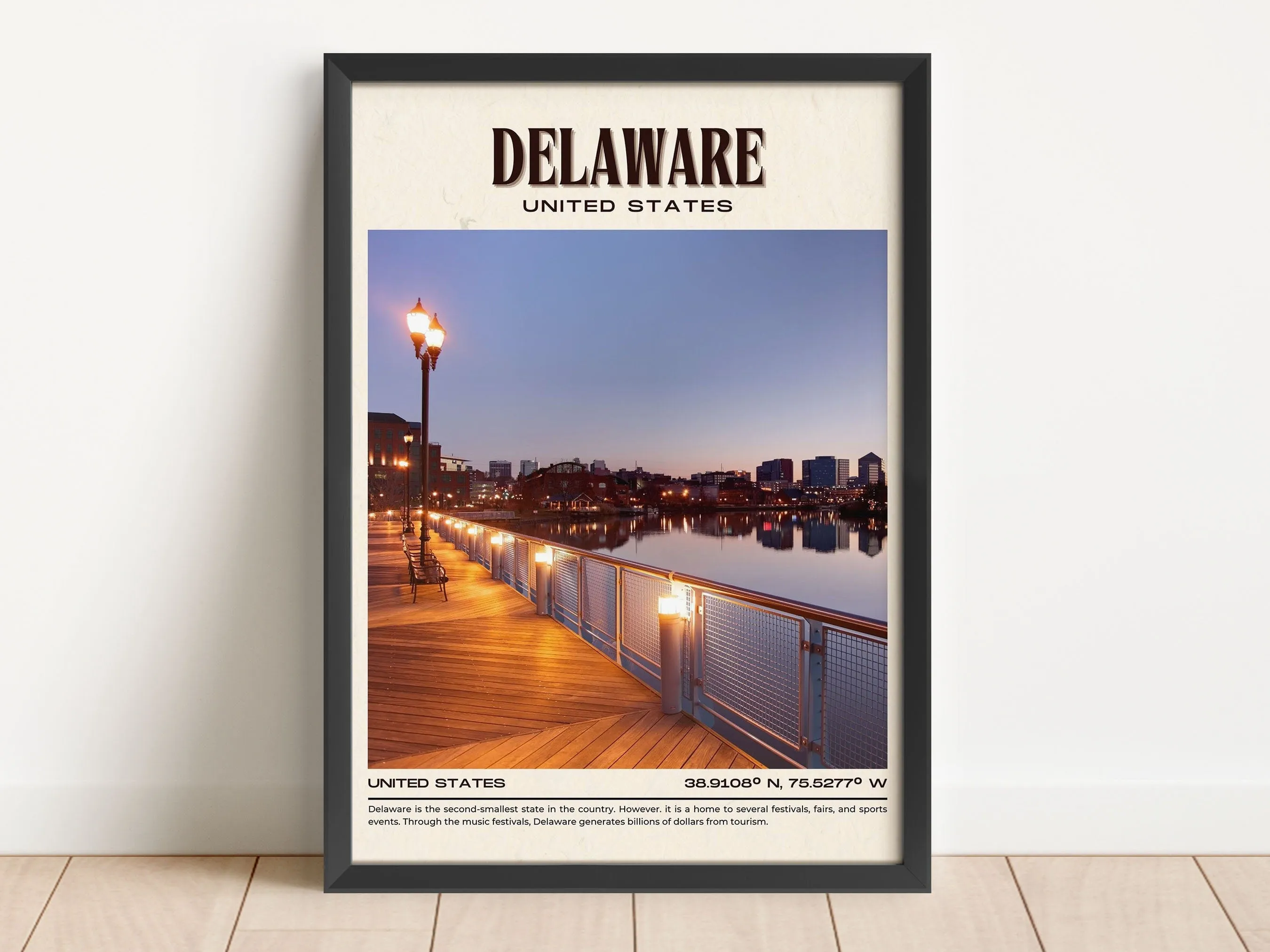 Delaware Vintage Wall Art, USA