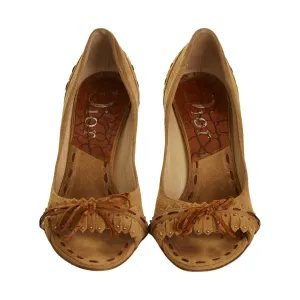 Dior Brown Suede Tie Heels