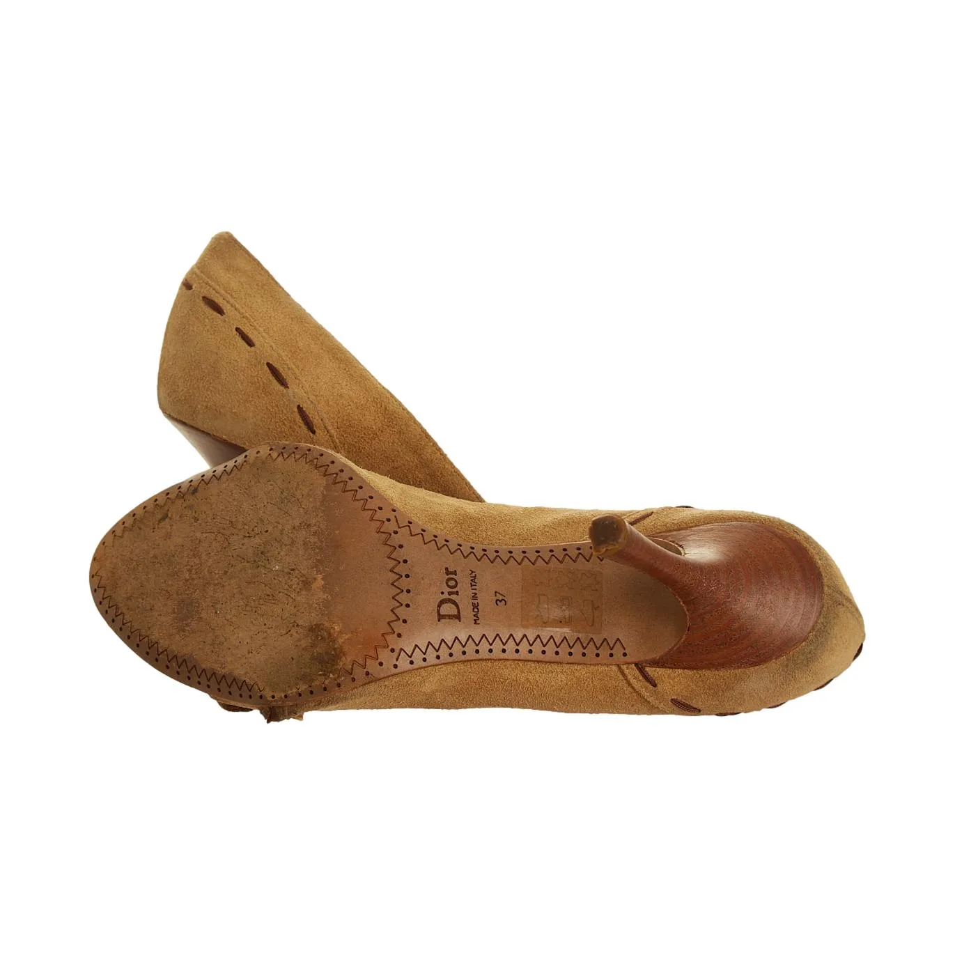 Dior Brown Suede Tie Heels