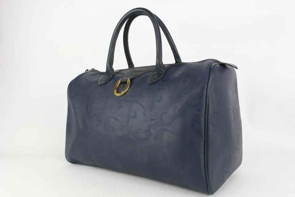 Dior Navy Blue Monogram Trotter Boston Bag 812da5