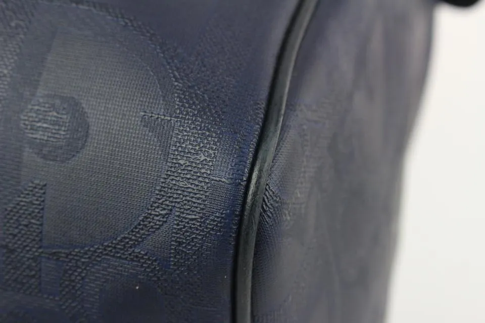 Dior Navy Blue Monogram Trotter Boston Bag 812da5
