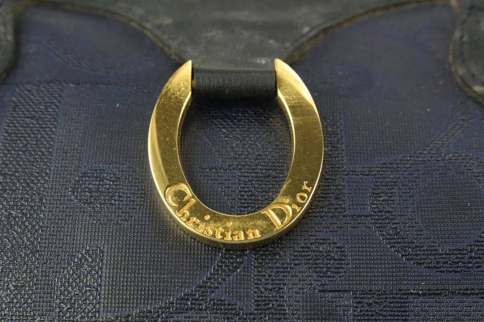 Dior Navy Blue Monogram Trotter Boston Bag 812da5