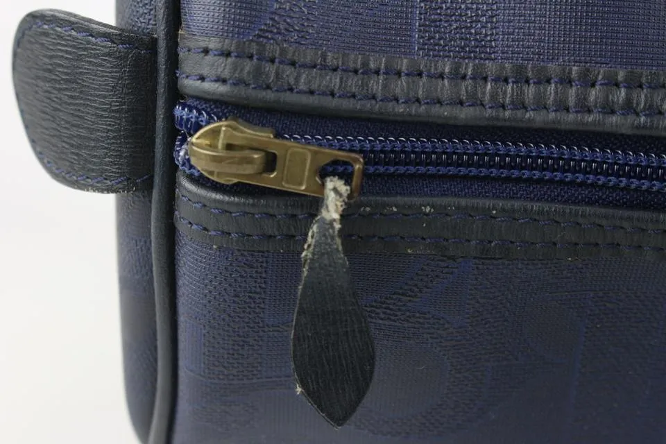 Dior Navy Blue Monogram Trotter Boston Bag 812da5