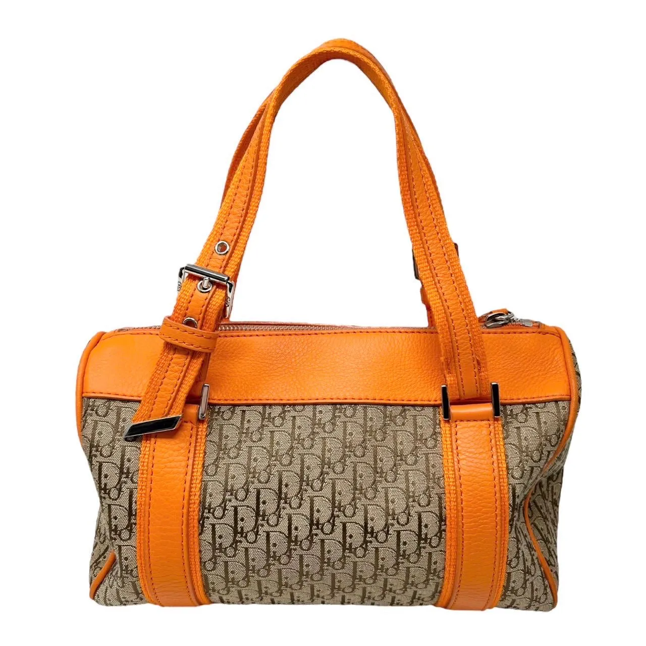 Dior Orange Logo Boston Bag