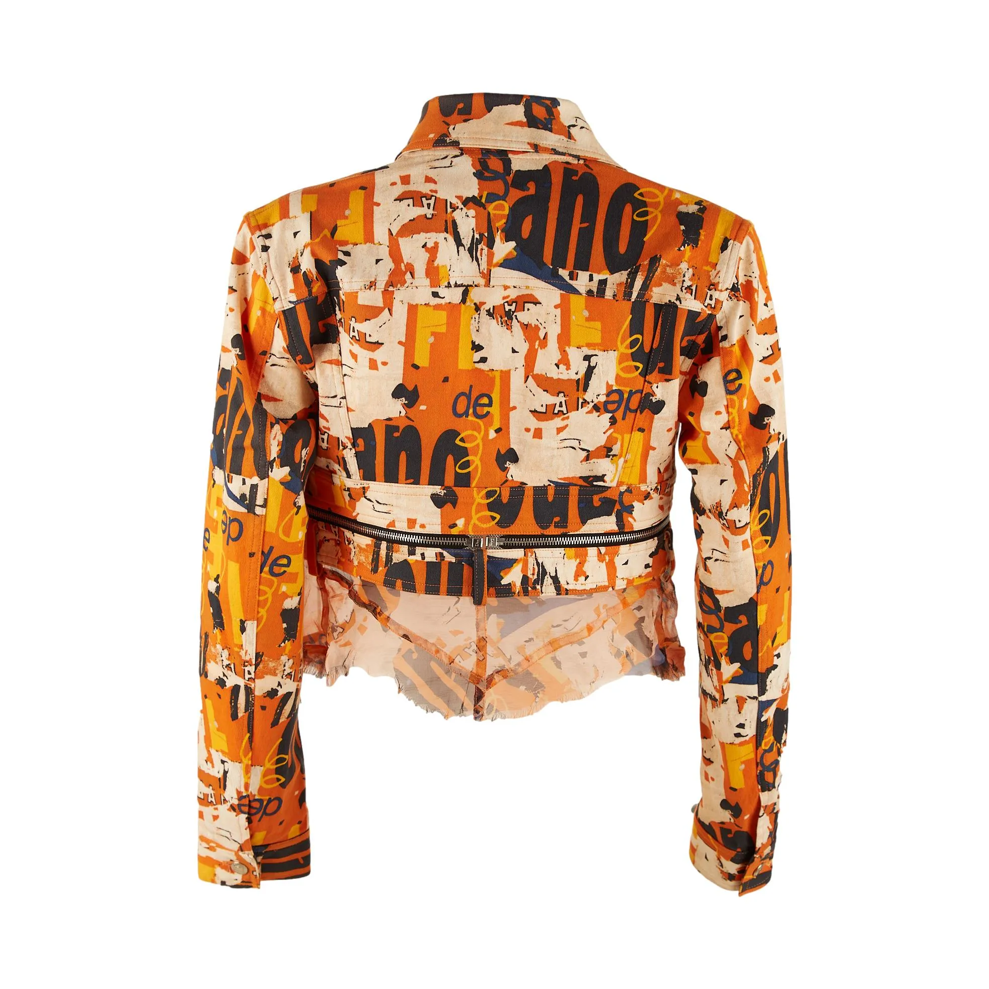 Dior Orange Logo Print Cropped Jacket