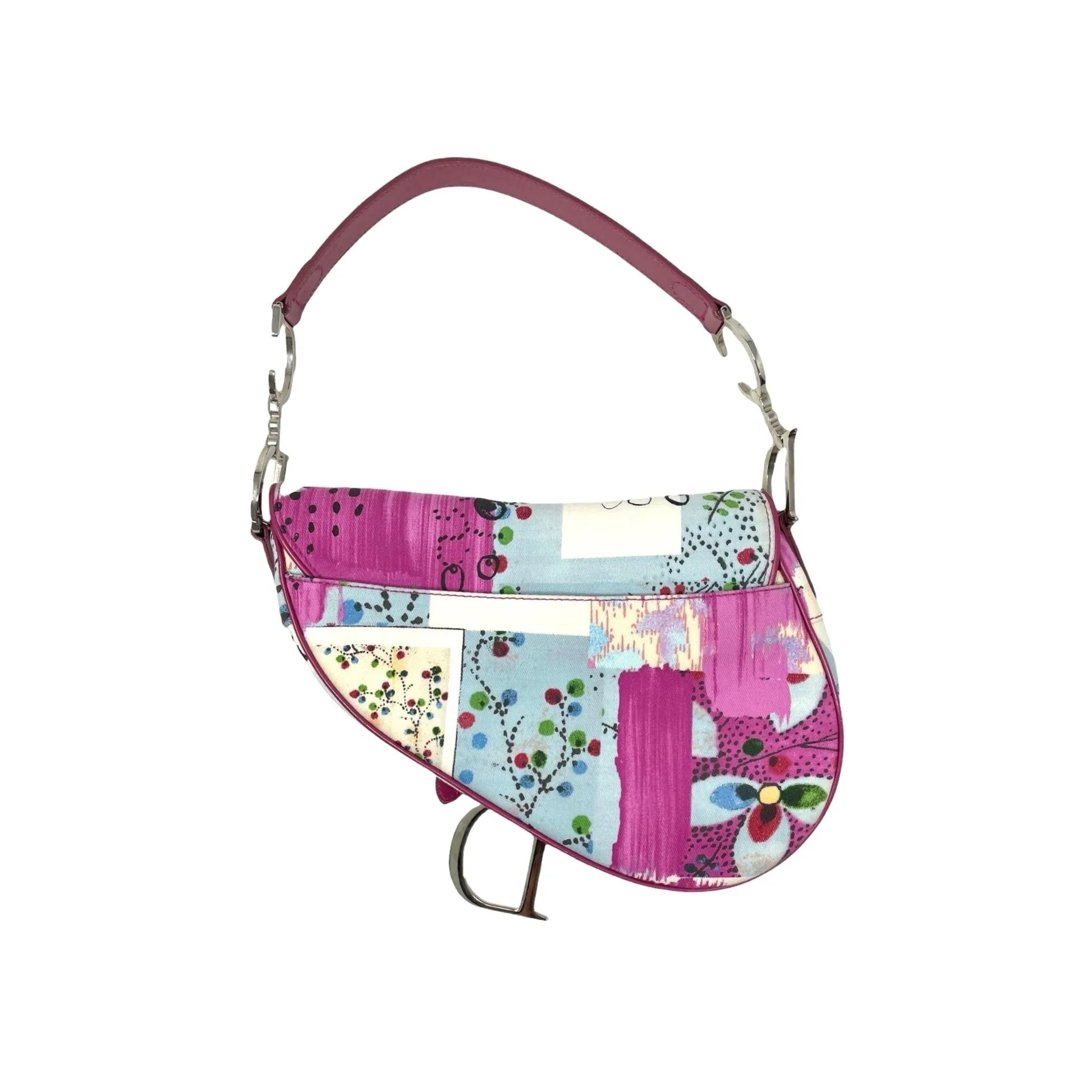Dior Pink Filth Logo Saddle Bag