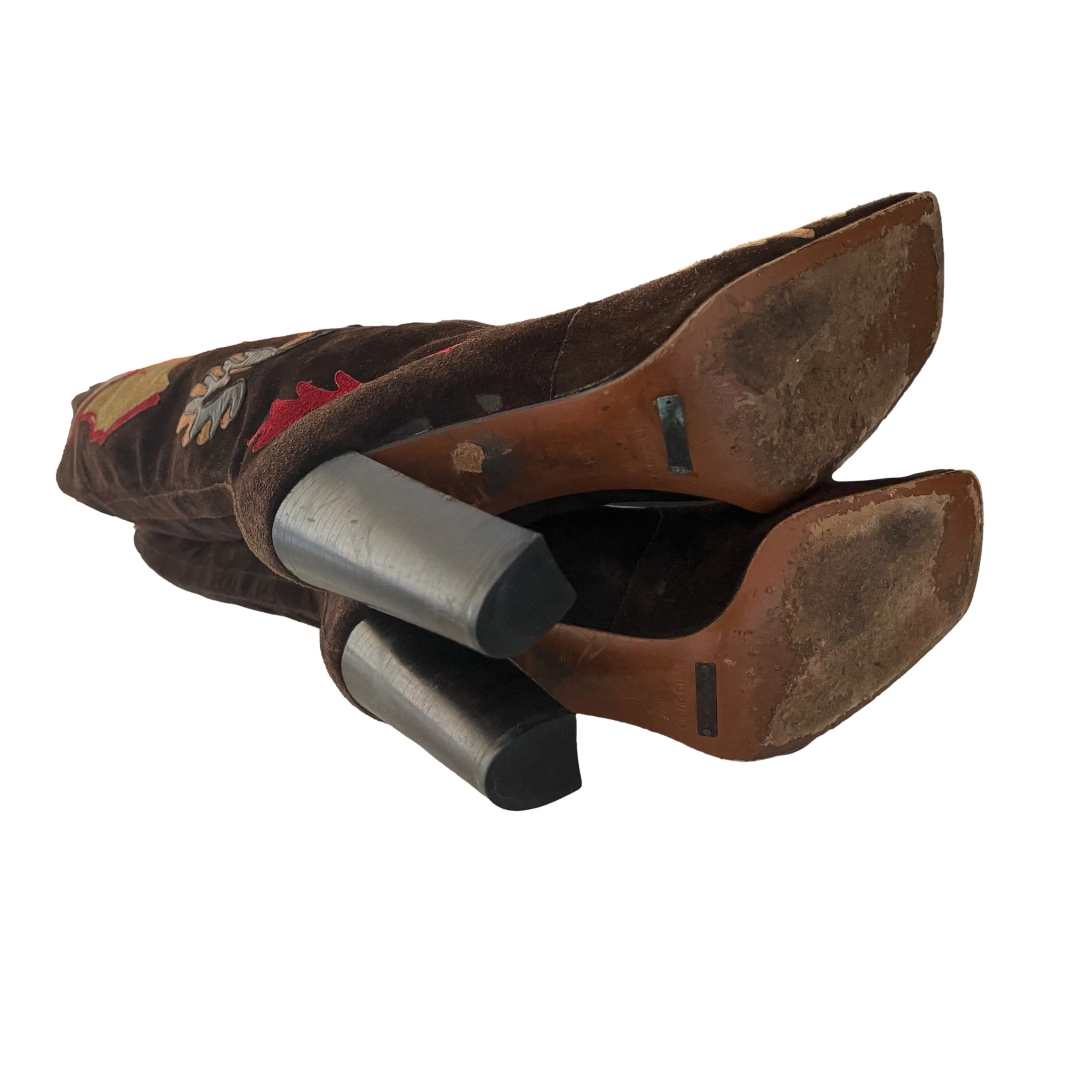 Dolce & Gabbana Brown Leaf Suede Boots