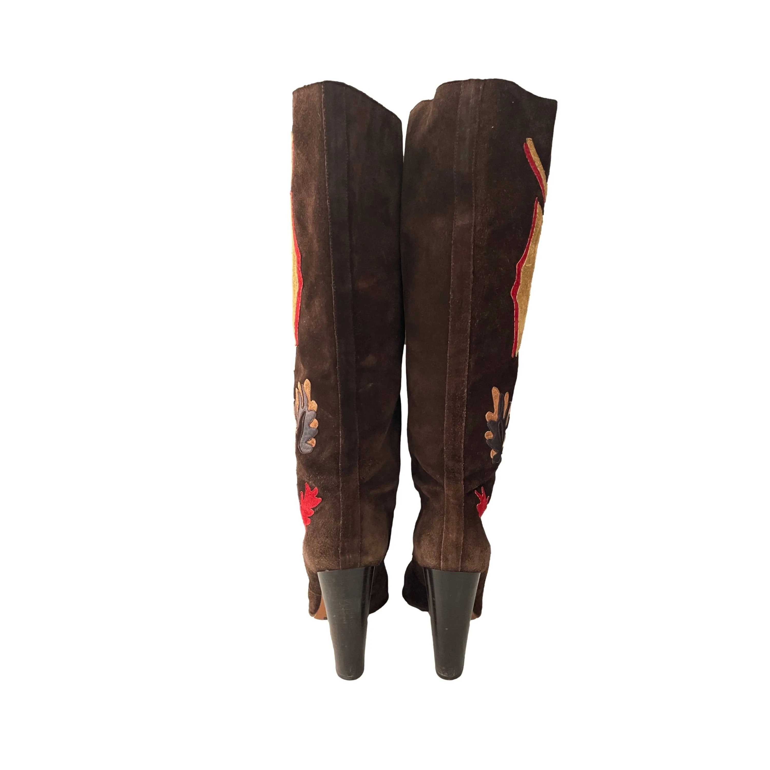 Dolce & Gabbana Brown Leaf Suede Boots