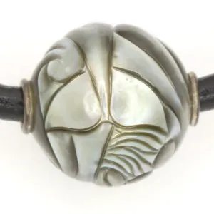 Dolphin - Galatea Carved Tahitian Pearl Leather Necklace