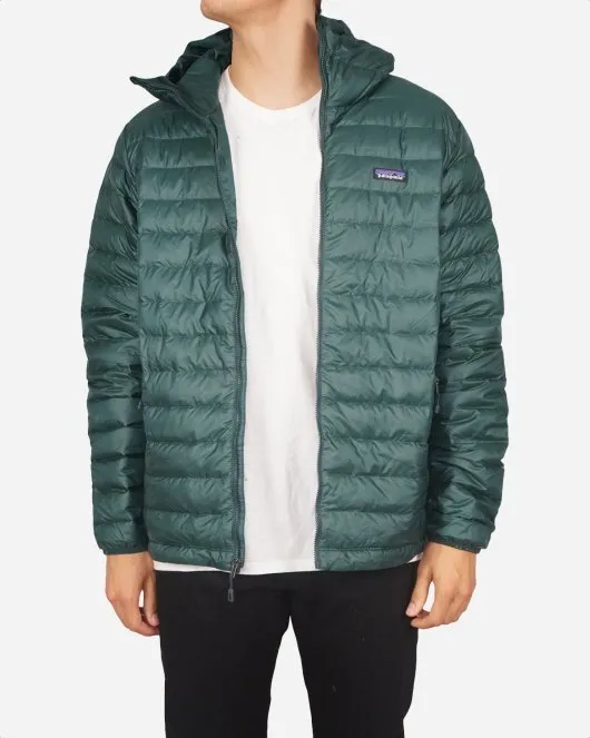 Down Sweater Hoody - Micro Green