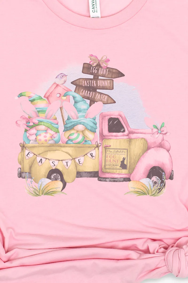 Easter Egg Gnome Truck Tri-Blend Short Sleeve Tee