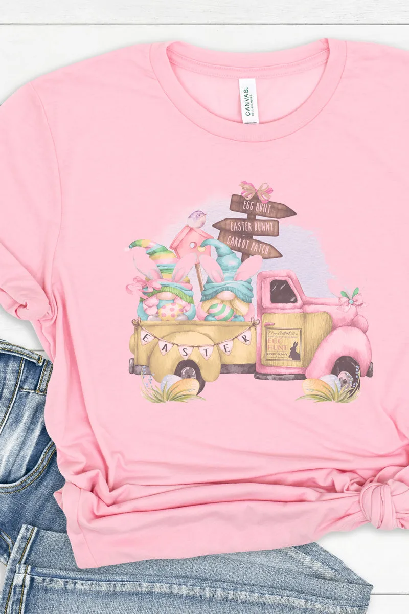 Easter Egg Gnome Truck Tri-Blend Short Sleeve Tee