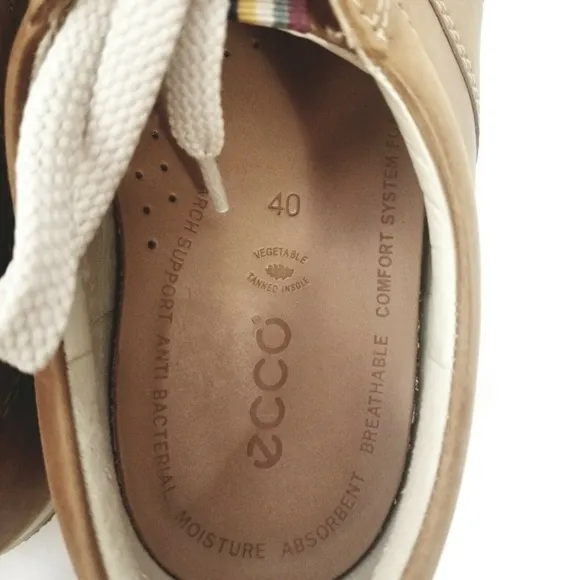 Ecco Mens Soft Leather Fashion Sneaker Sz 40 EU 7