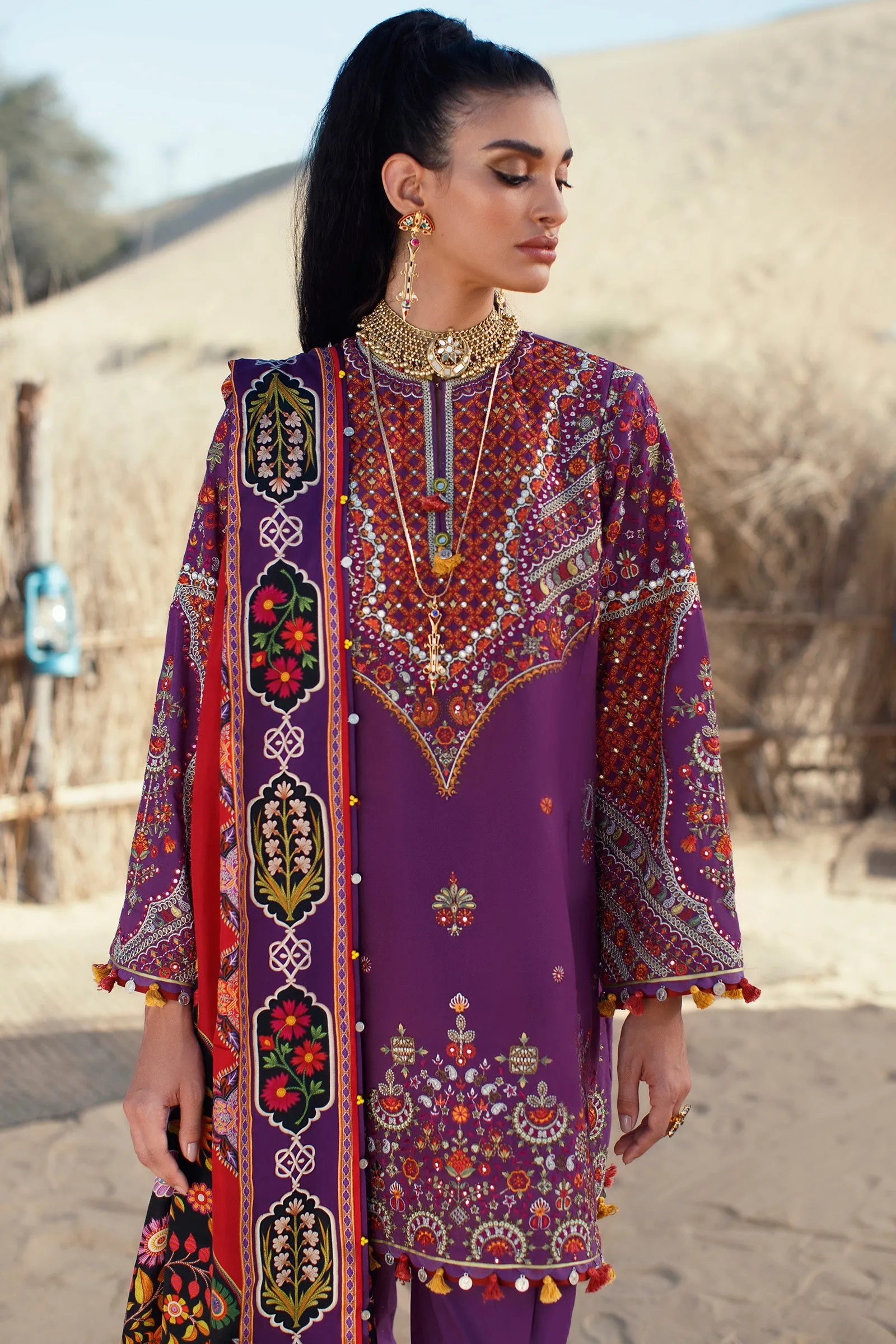 EL22-13 A (MIRZETA)  | Elan Lawn 2022 | Unstitched Embroidered Lawn Suit