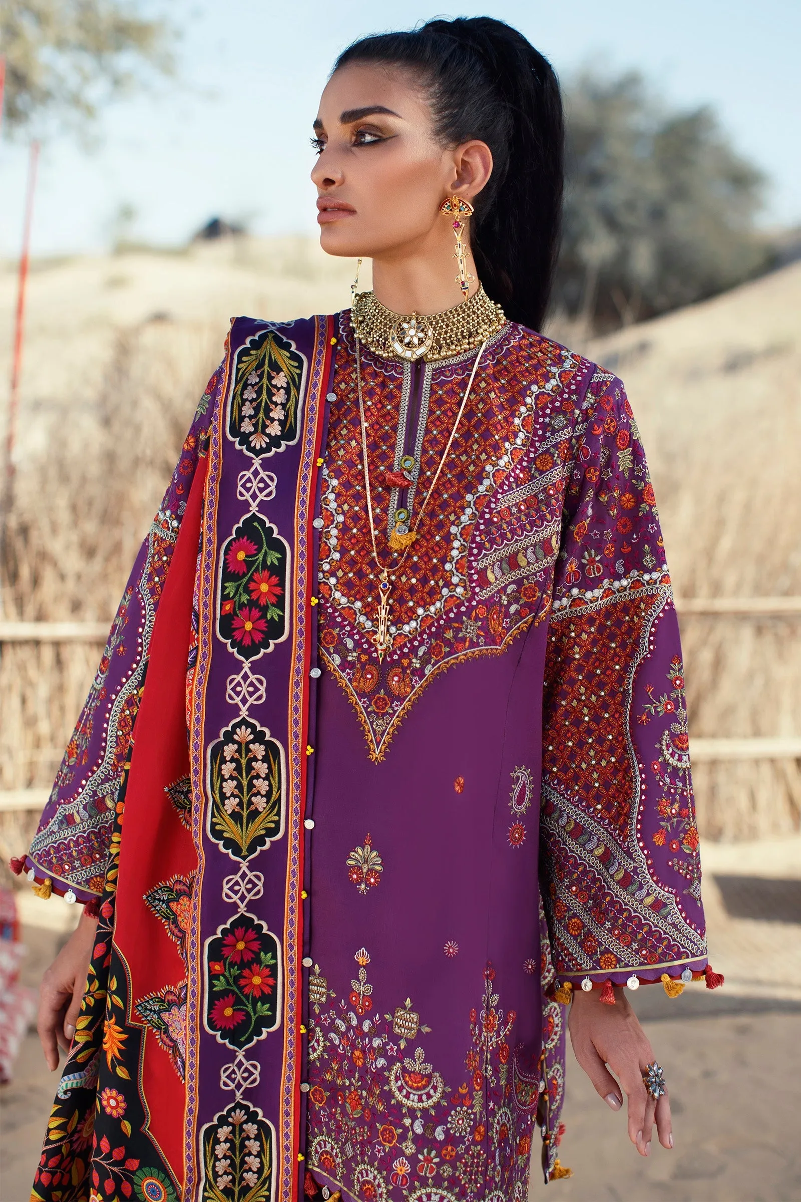 EL22-13 A (MIRZETA)  | Elan Lawn 2022 | Unstitched Embroidered Lawn Suit