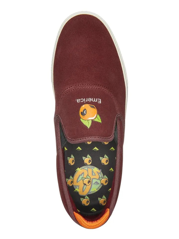 Emerica X OJ Wino G6 Slip Cup Shoes Burgundy