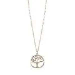 Eternal Crystal tree Of Life Long Pendant Necklace Gold & Clear
