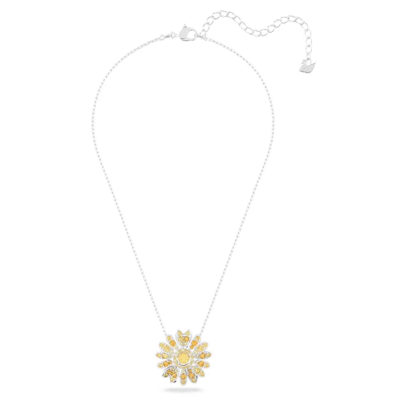 Eternal Flower pendant Flower, Yellow, Rhodium plated 5642869