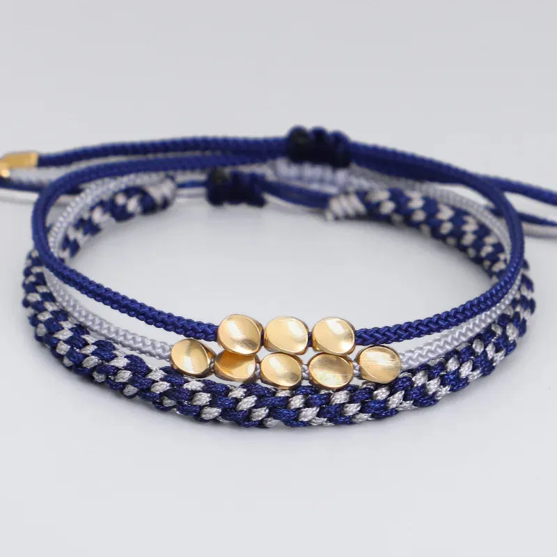 Eternal Knot: Handcrafted Tibetan Copper Bead Bracelets