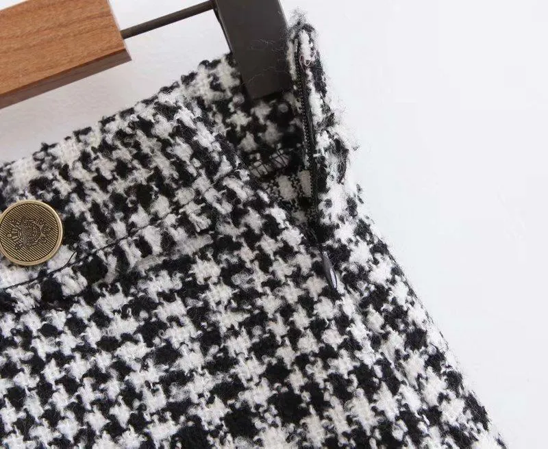 Europe & American Fashion Tweed Mini Skirt