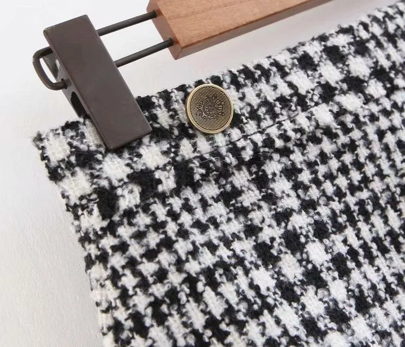 Europe & American Fashion Tweed Mini Skirt