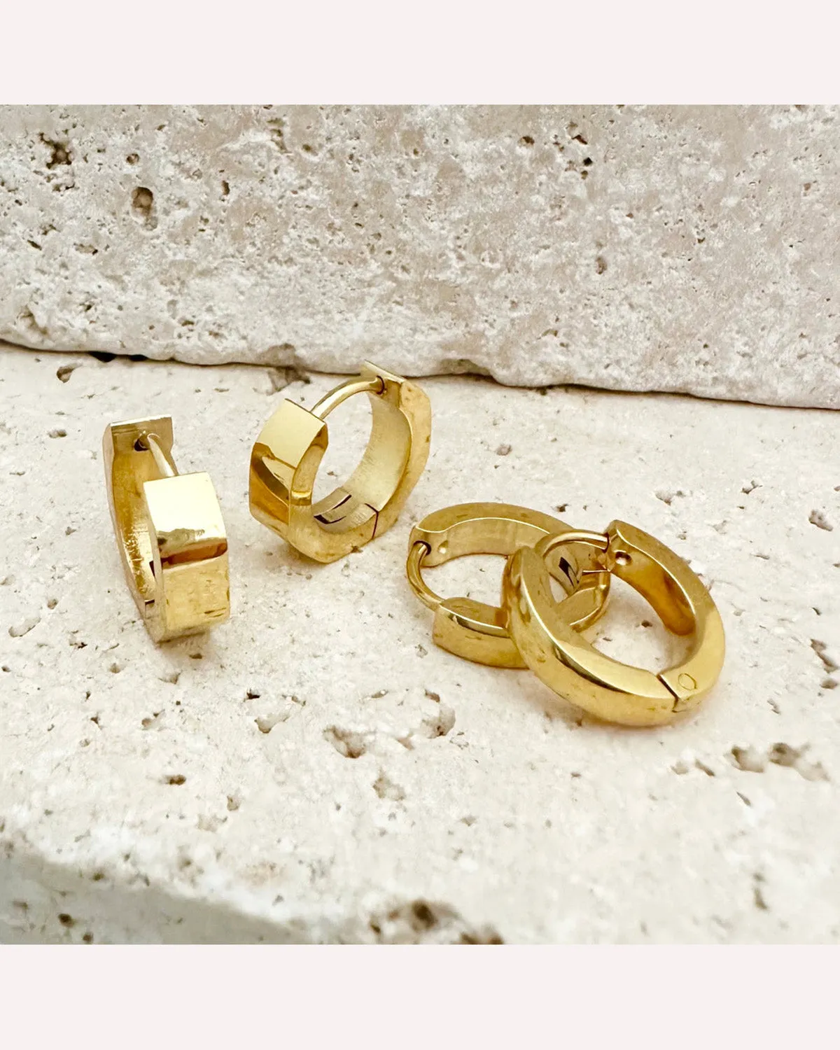 Ever Jewellery Trackside Huggie Earrings - Gold