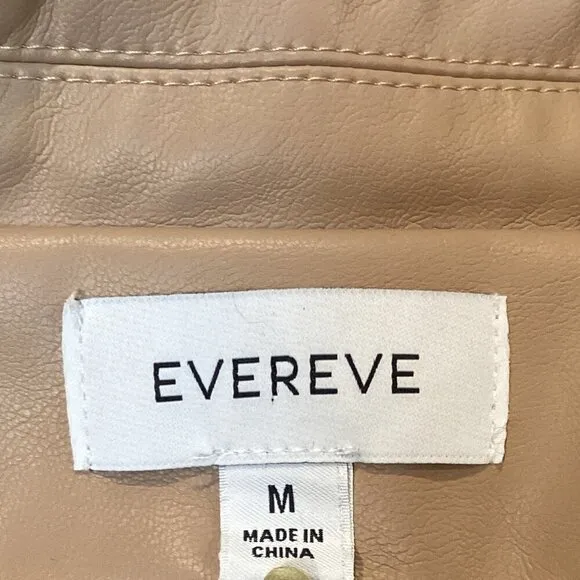 EVEREVE West Bank Faux Leather  Blazer Sand Beige/Light Camel Tan M 303D