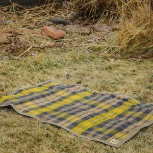Extra Large Waxed Canvas and Tartan Wool Lined Bushcraft Ground Cloth