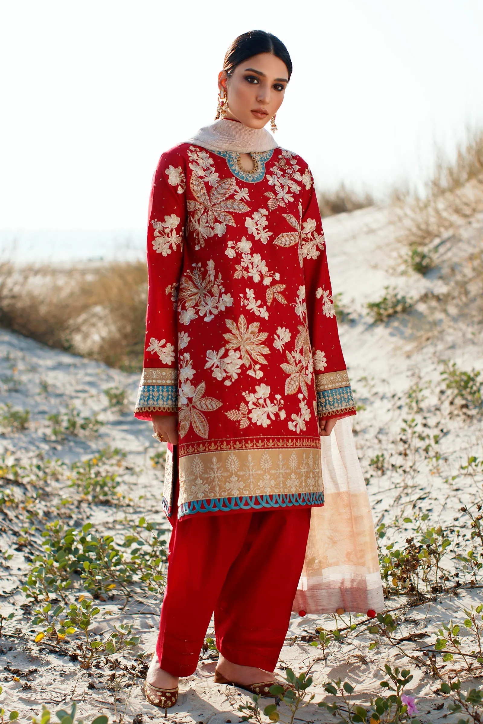 FARIBA (ZL22-11 A) | Zaha Summer Lawn Collection 2022 | Unstitched Embroidered Lawn Suits