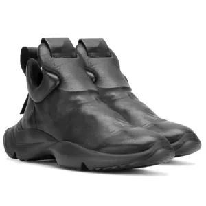 Fashion Men Gothic Thick Platform Sneakers High Top Genuine Leather Shoes Male Slip On Casual Footwar Street Dancing Zapatos