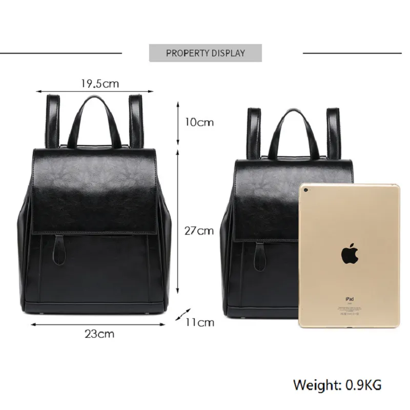 Fashion Oil Wax Leather Backpack